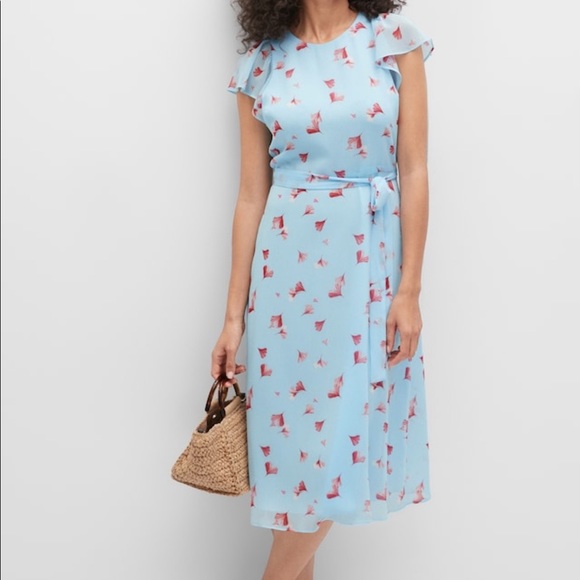 Banana republic🔥🔥 Flutter sleeve midi dress
